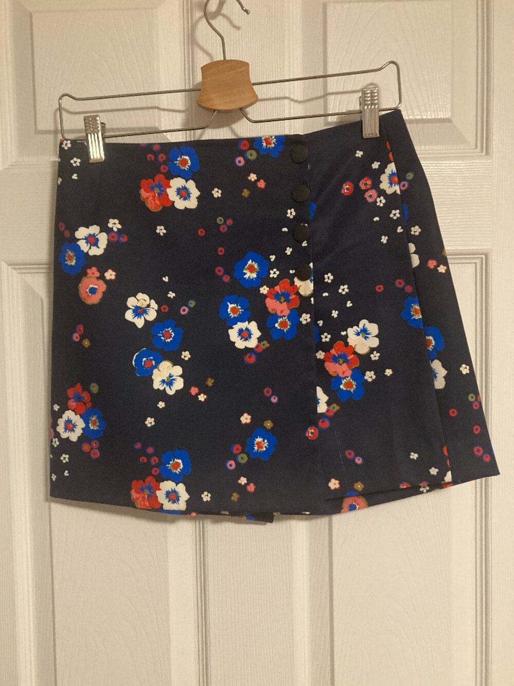 Tory Burch Tory Sport Printed Tech Twill Golf Skort Navy Pansy Bouquet Size XS